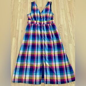 J. Crew madras preppy old money quiet luxury Hamptons button from v-neck midi 10